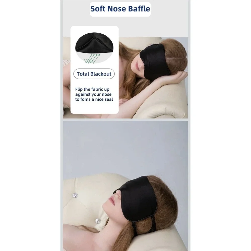 Alaska Bear Sleep Mask Silk Cover - Eye Contour Built in No Pressure**